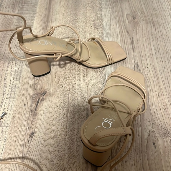 Nude strappy heel! Barely worn! - Picture 1 of 3